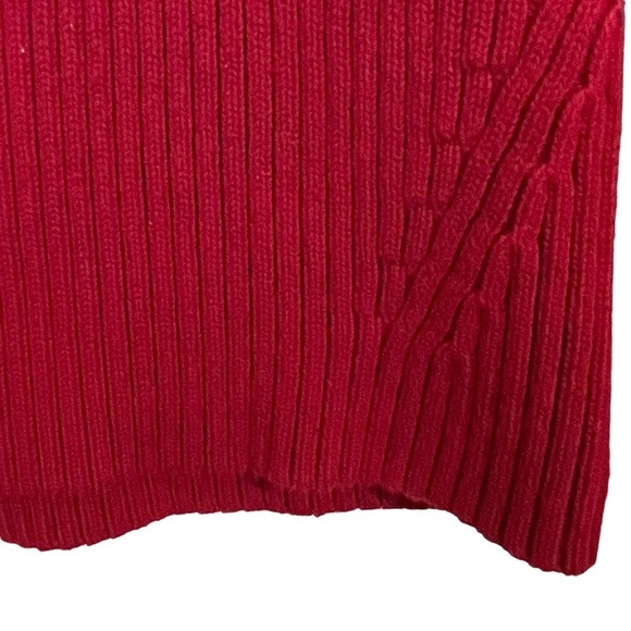 Merona 100% Heavy Cotton Open Front Collared Red Cardigan Size Medium - Picture 5 of 8